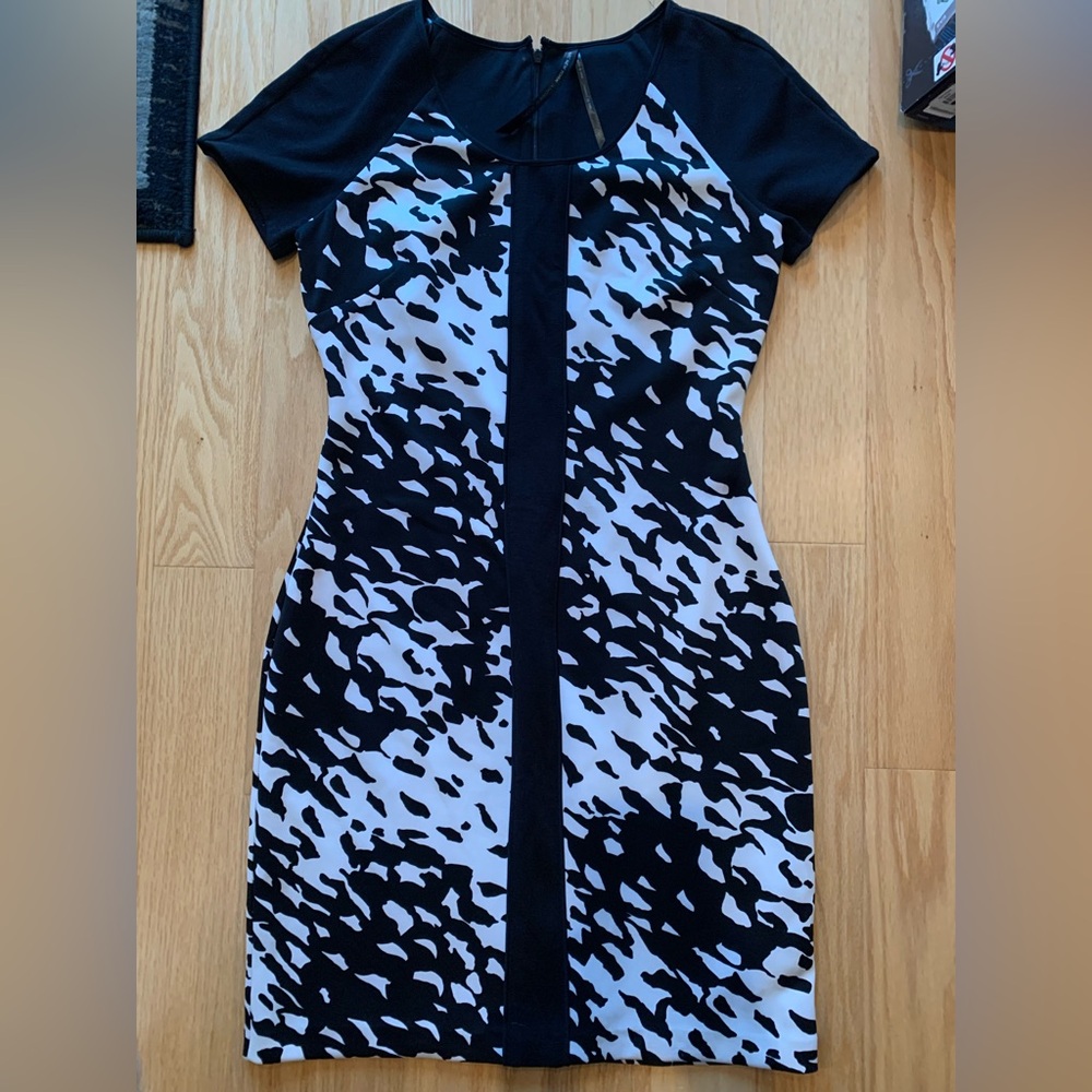 Marc New York by Andrew Marc Black and White Midi Dress